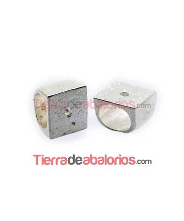 Entrepieza Regaliz 12x14mm Agujero 10x7mm Plateada