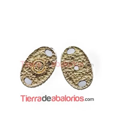 Conector Oval Personalizable 26x17mm, Oro Viejo