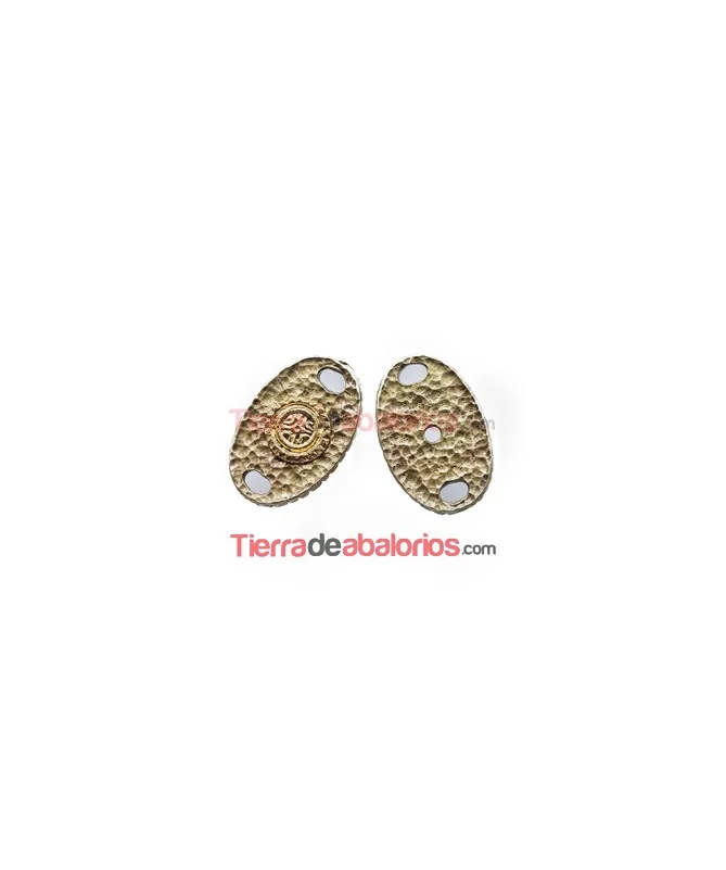 Conector Oval Personalizable 26x17mm, Oro Viejo