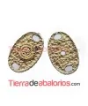 Conector Oval Personalizable 26x17mm, Oro Viejo