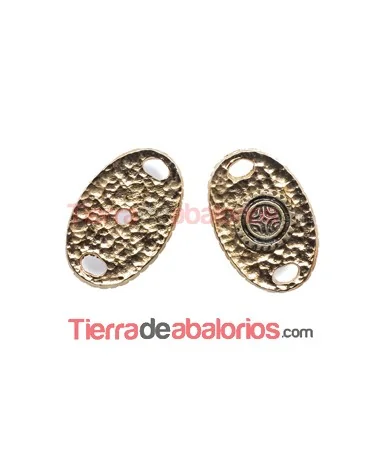 Conector Oval Personalizable 26x17mm, Dorado