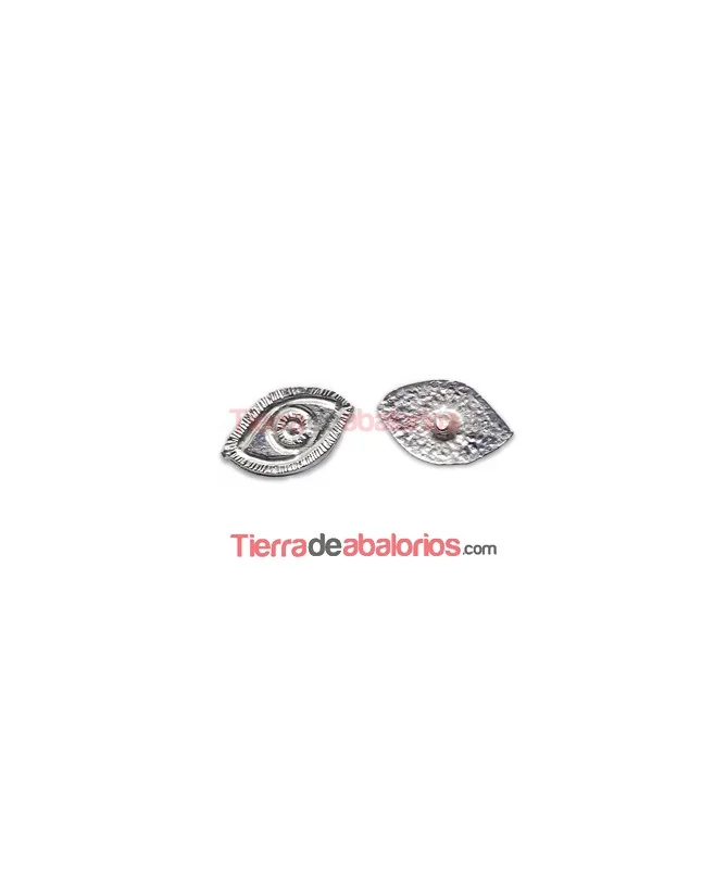 Ojo de la Suerte con Perno 12x7mm Plateado