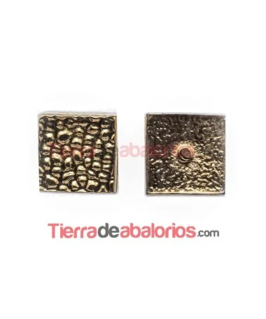 Cuadrado Adorno Puntos con Perno 9x9mm Dorado Cuadrado Adorno Puntos con Perno 9x9mm Dorado