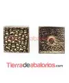 Cuadrado Adorno Puntos con Perno 9x9mm Dorado