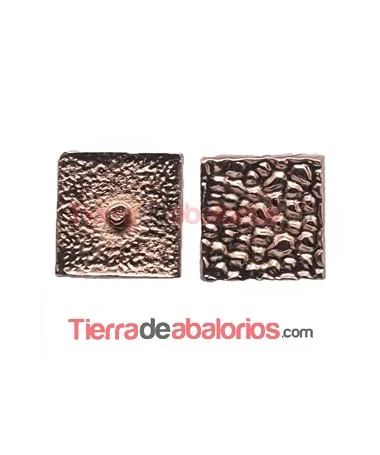 Cuadrado Adorno Puntos con Perno 9x9mm Oro Rosa