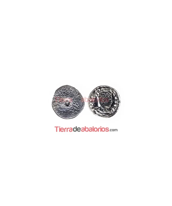Moneda Antigua con Perno 11mm Plateada