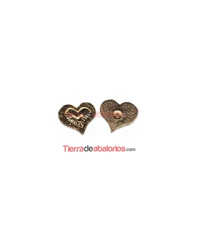 Corazón con Perno 11x13mm Dorado