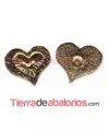 Corazón con Perno 11x13mm Dorado