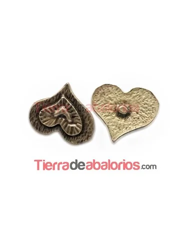 Corazón con Perno 11x13mm Oro Viejo