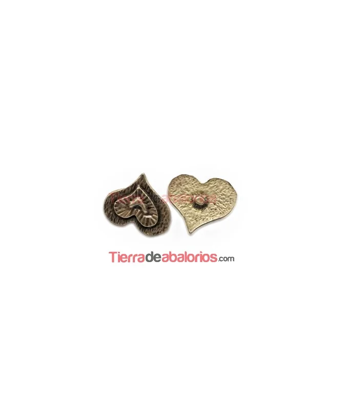 Corazón con Perno 11x13mm Oro Viejo