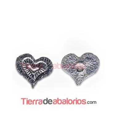 Corazón con Perno 11x13mm Plateado Corazón con Perno 11x13mm Plateado