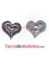 Corazón con Perno 11x13mm Plateado