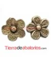 Flor con Perno 9mm Oro Viejo