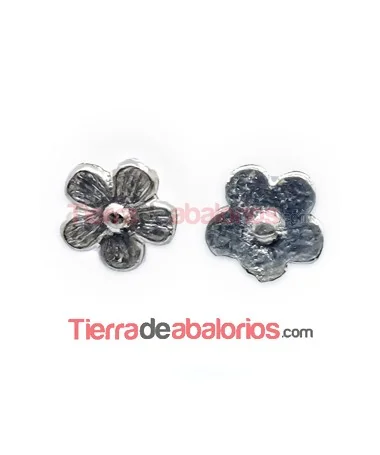 Flor con Perno 9mm Plateada