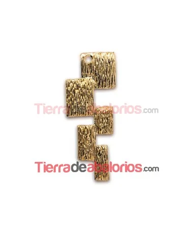 Colgante Minimalista Rayado 57x22mm Dorado