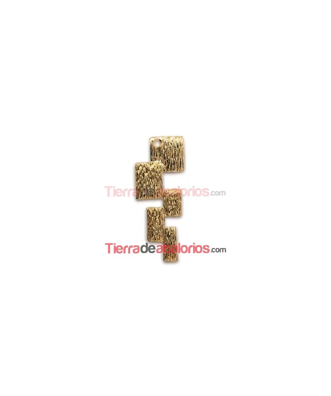 Colgante Minimalista Rayado 57x22mm Dorado