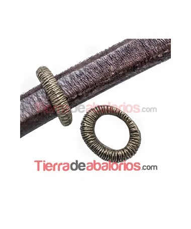 Anilla Regaliz Mil Rayas 18x14mm Agujero 10x8mm, Oro Viejo Anilla Regaliz Mil Rayas 18x14mm Agujero 10x8mm, Oro Viejo