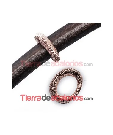 Anilla Regaliz Mil Rayas 18x14mm Agujero 10x8mm, Oro Rosa Anilla Regaliz Mil Rayas 18x14mm Agujero 10x8mm, Oro Rosa