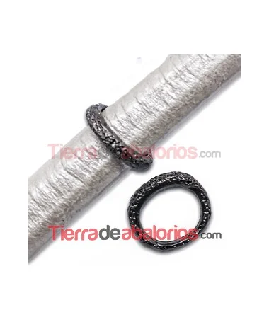 Anilla Regaliz Puntitos 15x13mm Agujero 10x8mm Plata Vieja