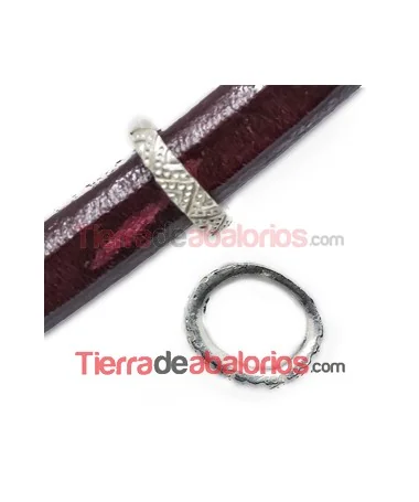 Aro Regaliz Triangulos y Puntos 15x13mm Plateado