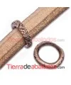 Aro Regaliz Triangulos y Puntos 15x13mm Cobre