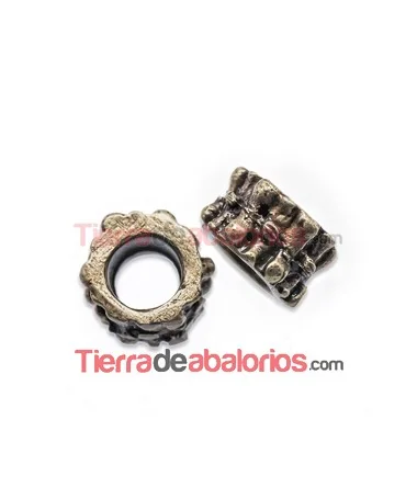 Tubo con Bolitas 8x5mm Agujero 4,5mm Oro Viejo