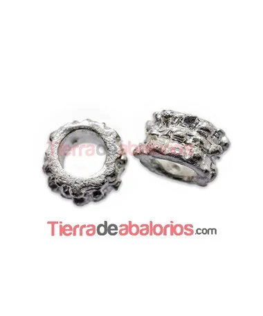 Tubo con Bolitas 8x5mm Agujero 4,5mm Plateado Tubo con Bolitas 8x5mm Agujero 4,5mm Plateado