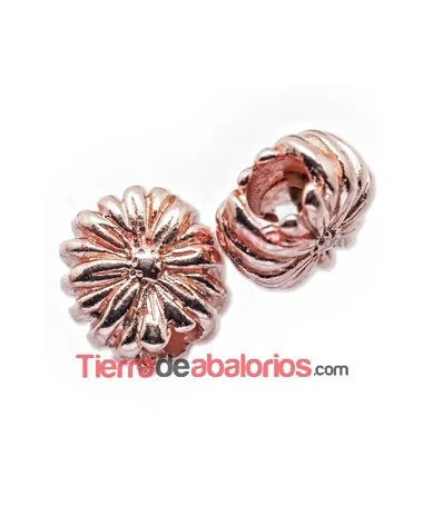 Entrepieza Flor 12x11mm Agujero 4mm Oro Rosa
