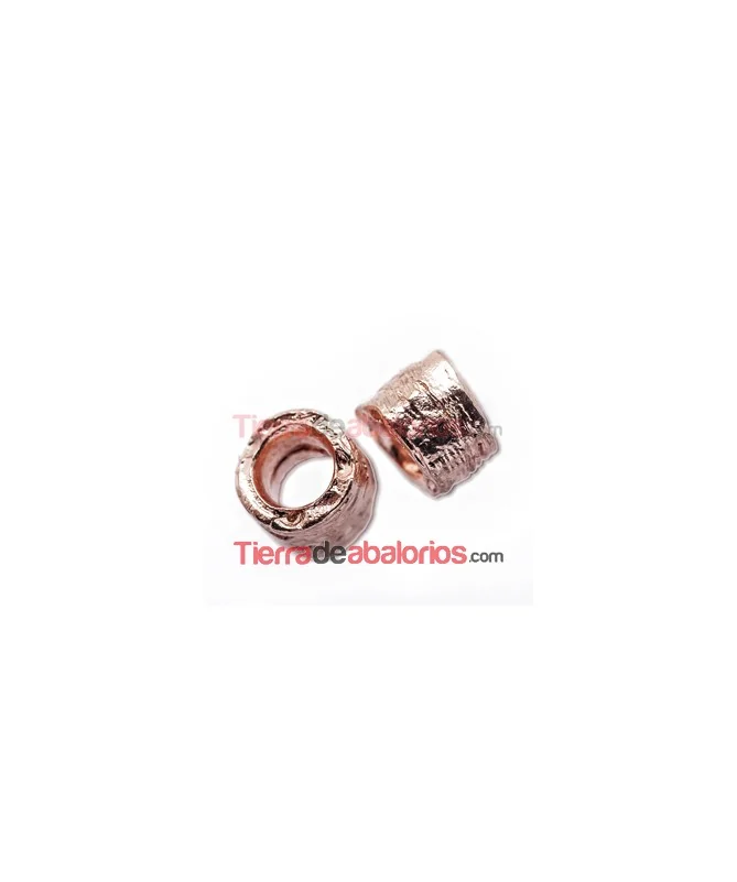 Tubo Irregular 7x9mm Agujero 5,5mm Oro Rosa