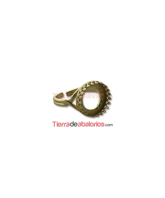 Anillo Ajustable con Ribete 14mm, Dorado