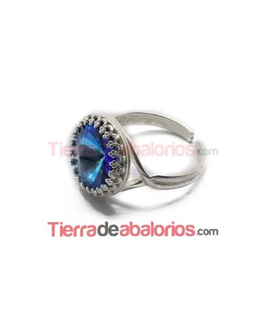 Anillo Ajustable con Ribete 14mm, Plateado Anillo Ajustable con Ribete 14mm, Plateado