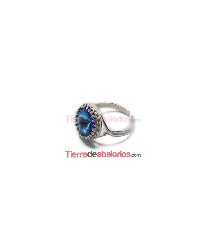 Anillo Ajustable con Ribete 14mm, Plateado