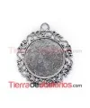 Base para Camafeo 38mm con Anilla, Plateado