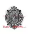 Base para Camafeo 50x40mm, Plateado