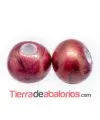 Bola Barroca Acrilica 16mm Agujero 6mm Fucsia Irisado Oro