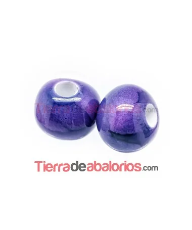 Bola Barroca Acrilica 16mm Agujero 6mm Violeta Irisado