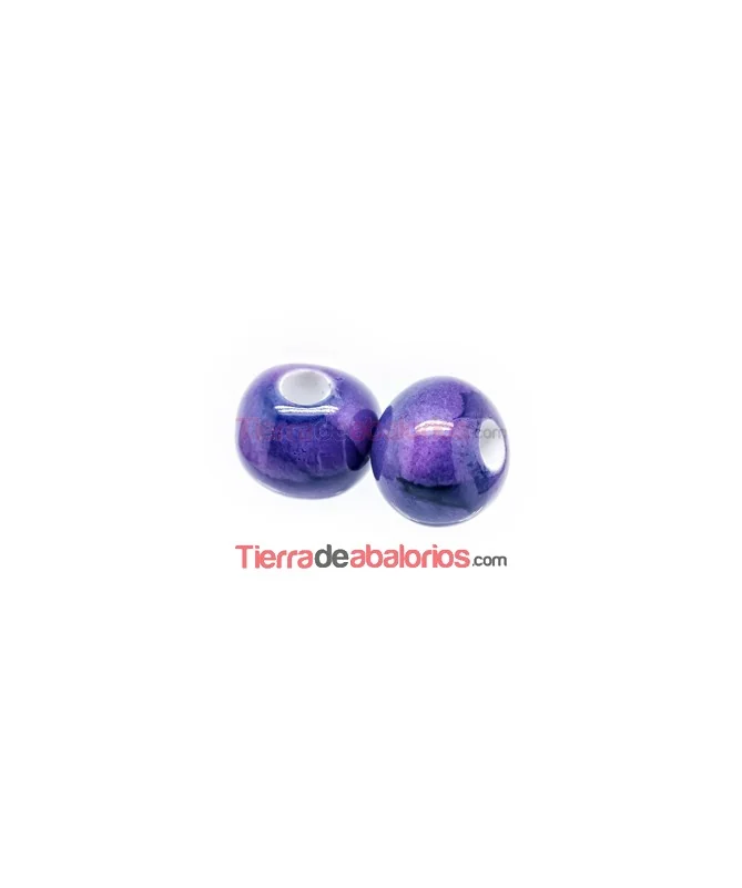 Bola Barroca Acrilica 16mm Agujero 6mm Violeta Irisado