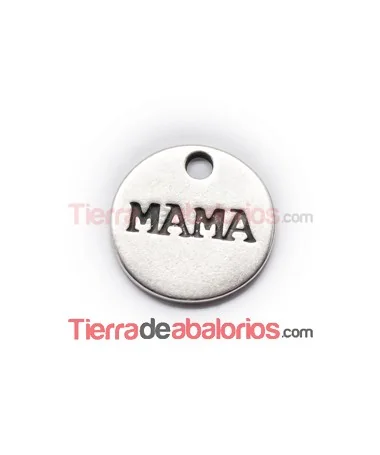 Medalla 19mm Mamá, Plateada Medalla 19mm Mamá, Plateada
