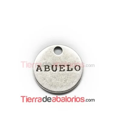 Medalla 19mm Abuelo, Plateada