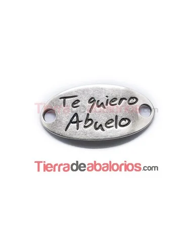 Entrepieza Oval Curvada 39x19mm Te Quiero Abuelo - Plateada Entrepieza Oval Curvada 39x19mm Te Quiero Abuelo - Plateada