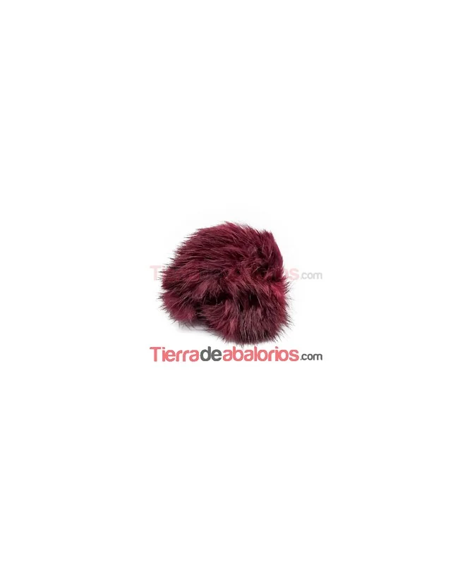 Pompón de Conejo 60mm Granate