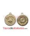 Medalla 17mm con Anilla, Cancer - Dorada