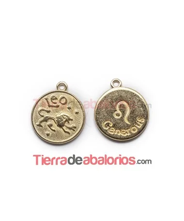 Medalla 17mm con Anilla, Leo - Dorada