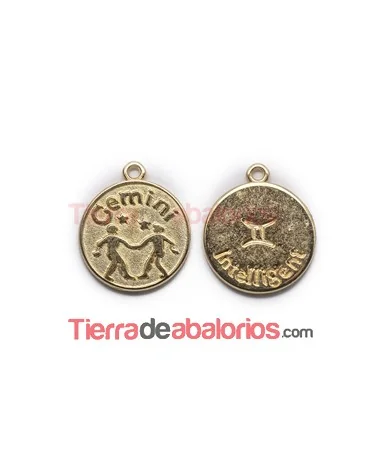 Medalla 17mm con Anilla, Virgo - Dorada
