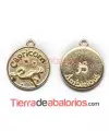 Medalla 17mm con Anilla, Capricornio - Dorada