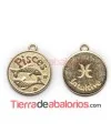 Medalla 17mm con Anilla, Piscis - Dorada