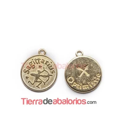 Medalla 17mm con Anilla, Sagitario - Dorada