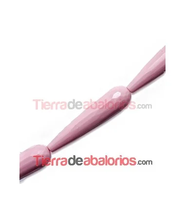 Agata Gota Facetada 50x10mm Rosa Bebé