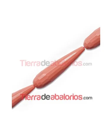Agata Gota Facetada 40x10mm Agujero 1mm, Coral