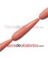 Agata Gota Facetada 40x10mm Agujero 1mm, Coral
